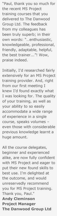 Danwood testimonial.